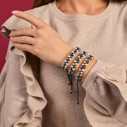 Unicorn Chrome x Marshmallow | Glitter Glass Double Bracelet